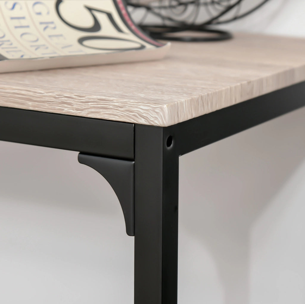 Set tavolo bar con 2 sgabelli in MDF naturale