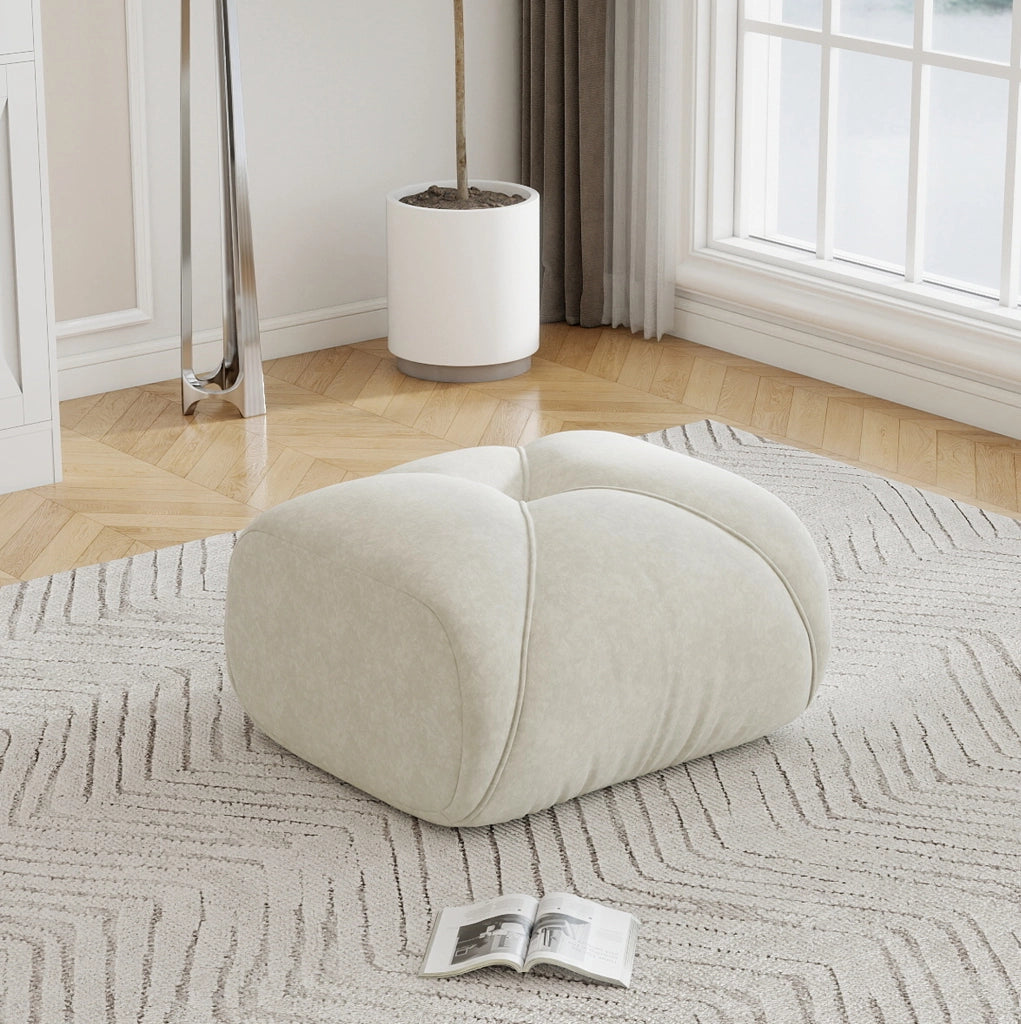 Divano modulare in ciniglia beige chiaro, 23×23×85 cm
