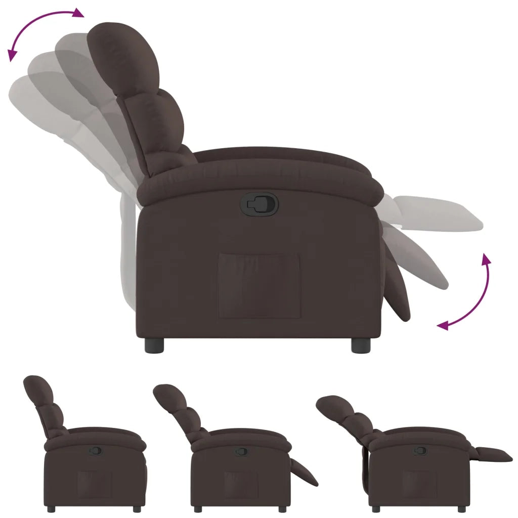 Fauteuil inclinable Marron foncé Tissu