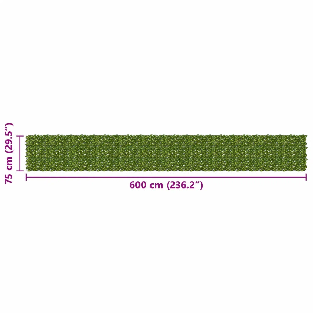 Paravento da Balcone | Schermo per balcone con foglie Verde e Giallo 600 x 75 cm