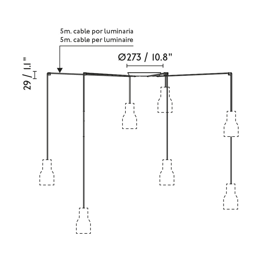 SAMBA 7L Lampada sospensione nera/verde