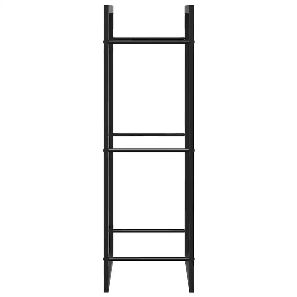 Portalegna Nero Opaco 50x28x94 cm Acciaio CFW5460932