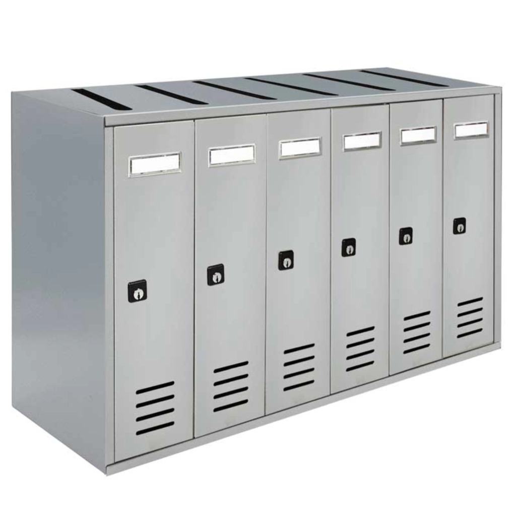 ALUBOX CUBO Cassette Postali Condominiali 6 Posti CUBO 38,5X63X25 Cm In Lamiera Zincata Cassetta Postale Condominiale Verticale Da Esterno E Interno Protetto COLORE: ARGENTO RAL 9006