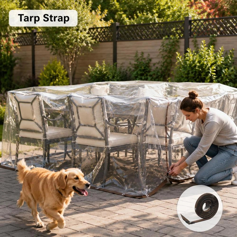 Telo trasparente con occhielli, 3x10 m, in polietilene, durevole e pratico, ideale per coperture esterne, giardino e campeggio