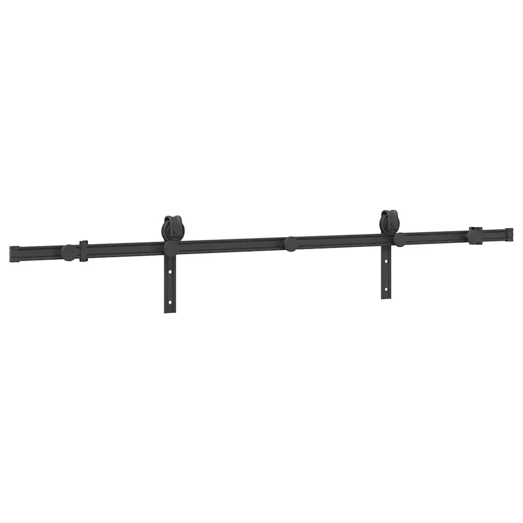 Kit di Binari per Porte Scorrevoli 183 cm Acciaio Nero 4009748