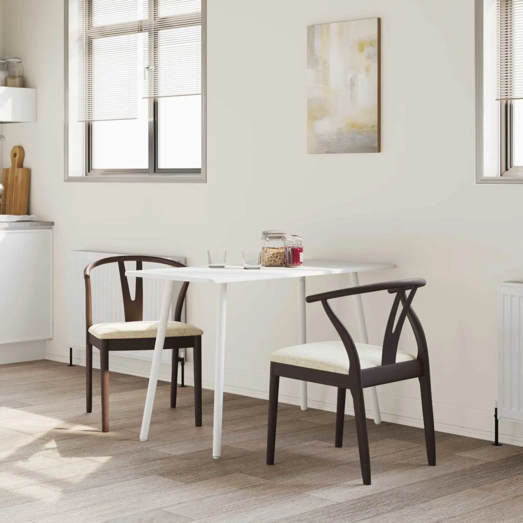 Sedia da pranzo 2 pcs Marrone chiaro e chiaro