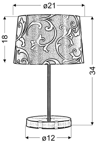 Lampada da tavolo Candellux Arosa cromata rosa E14 34cm