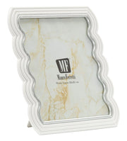 Cornice Curty 25,2x1,7x30,3 cm in Resina e Vetro Bianco e Argento
