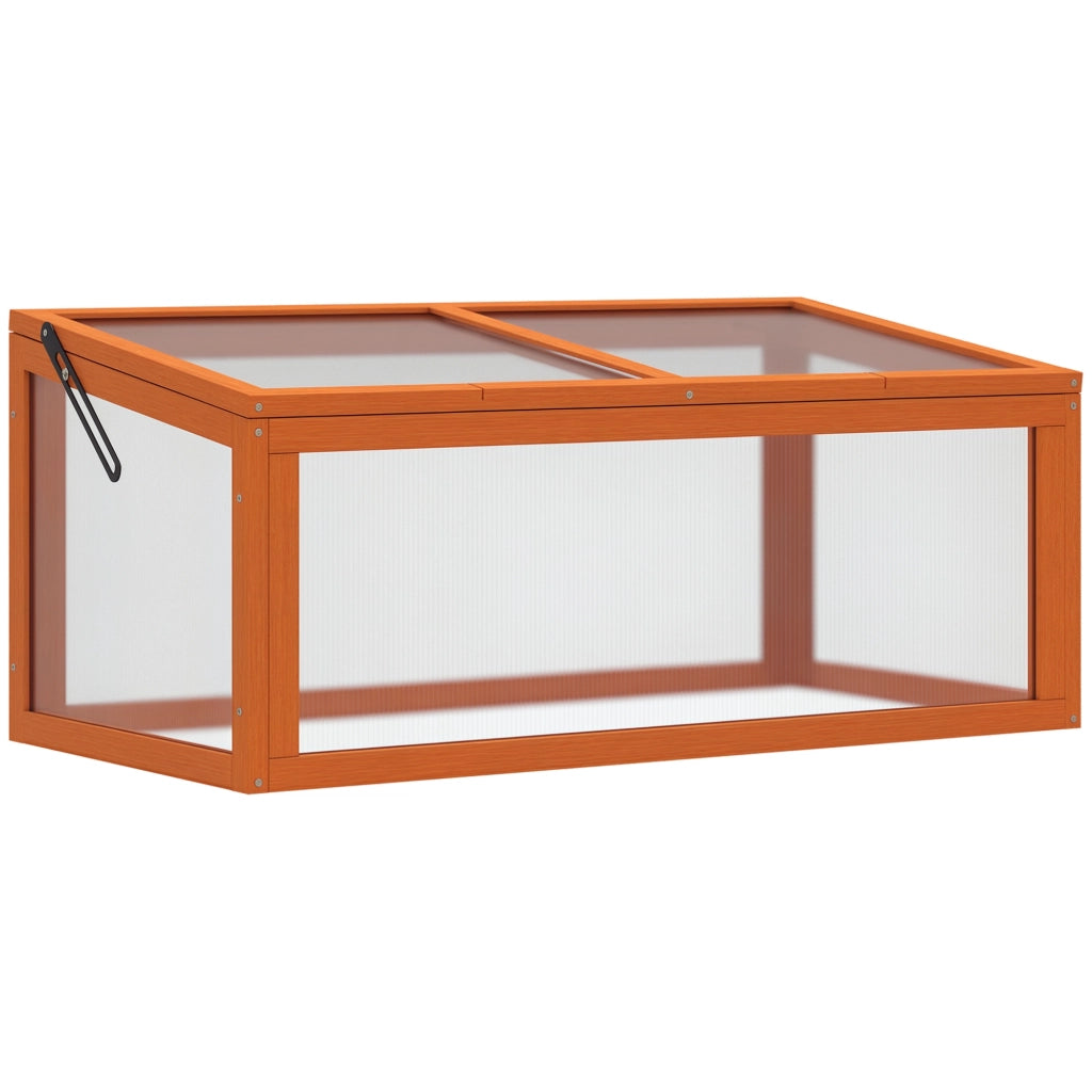 Serra per piante in legno e policarbonato ¨C Minimal ¨C 90x46x40 cm arancione