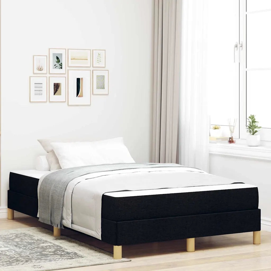 Letto a molle con materasso Nero 120 x 200 cm Tessuto
