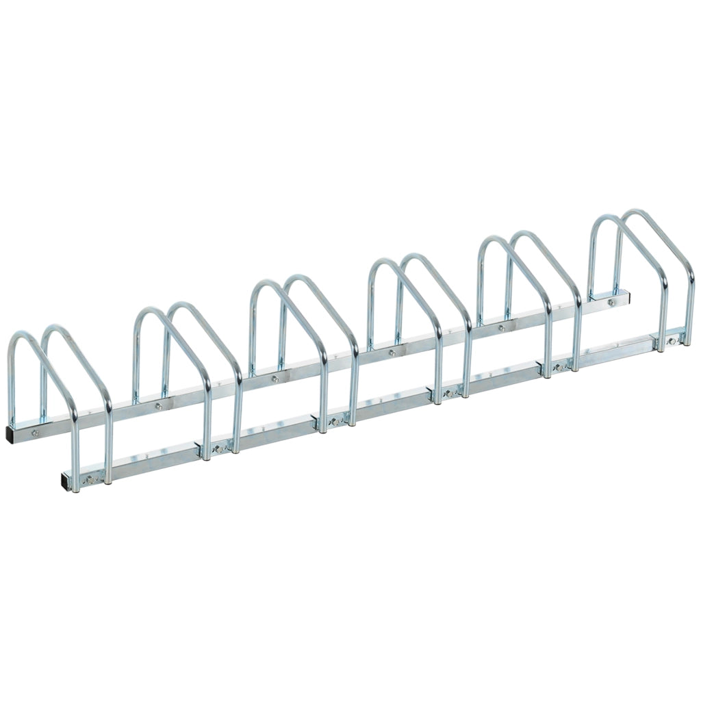 Rastrelliera Portabiciclette ¨C Xylo ¨C 6 Posti Acciaio Argento 179x33x27 cm