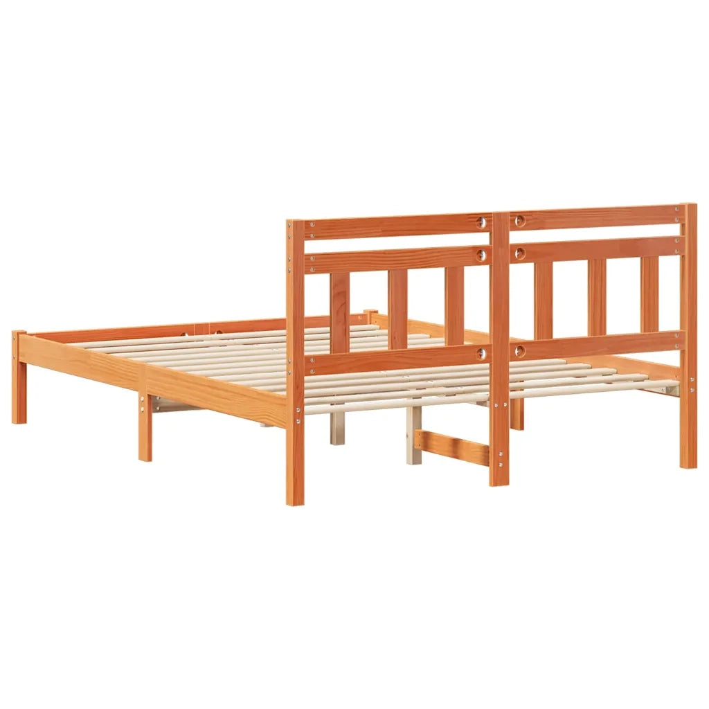 Letto matrimoniale | Letto per adulti | Struttura del letto Marrone 120 x 190 cm Pino massello