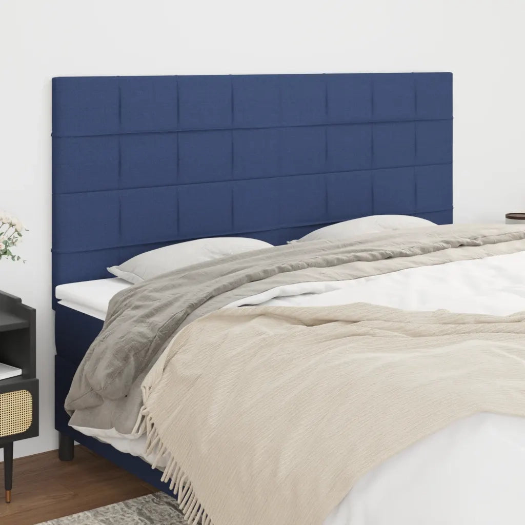 Testiera | Testata Blu 180x5x118/128 cm Tessuto