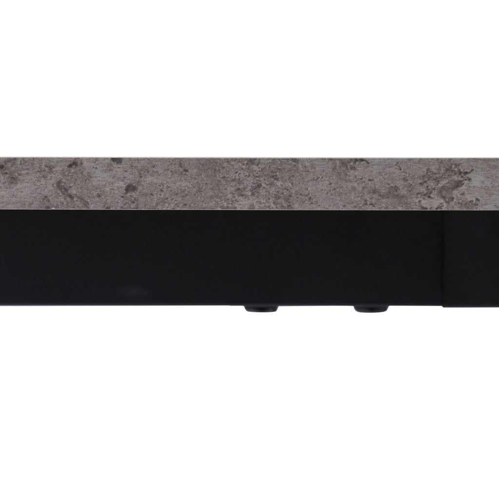 Tavolo da pranzo moderno con piano effetto marmo e gambe in metallo, per cucina e soggiorno, grigio, 140 × 80 × 75 cm