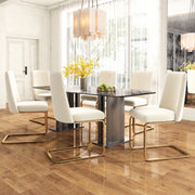 SEDIA da pranzo in velluto beige, set da 6 pezzi