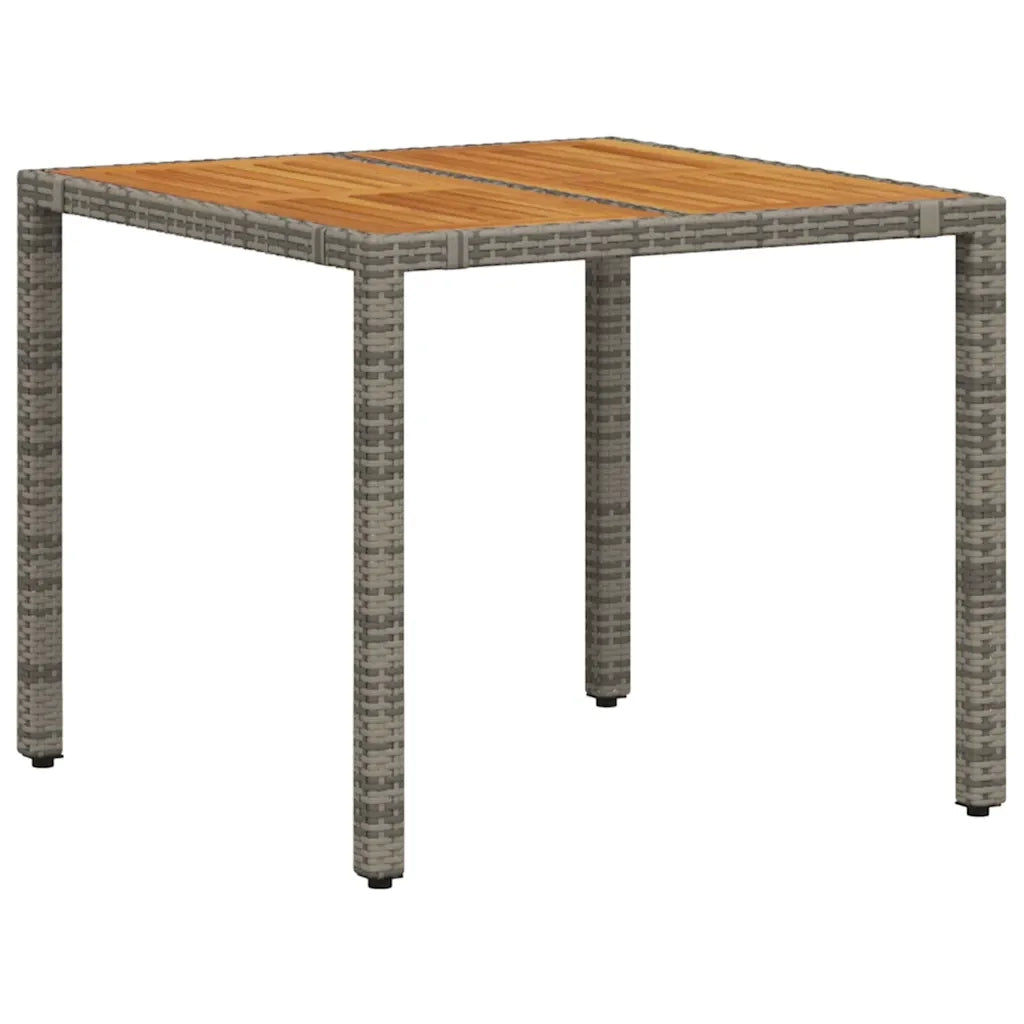 Set da Pranzo per Giardino 3 pcs Grigio polyrattan