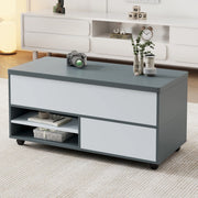 Tavolino elevabile 100x98 cm con contenitore e ruote