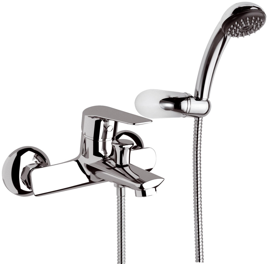 Kit Doccino e Miscelatore Monocomando per Vasca in Ottone Mariani Essenza Cromato