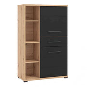 MOBILE LIBRERIA LUSITANIA ROVERE ARTIGIANO E NERO