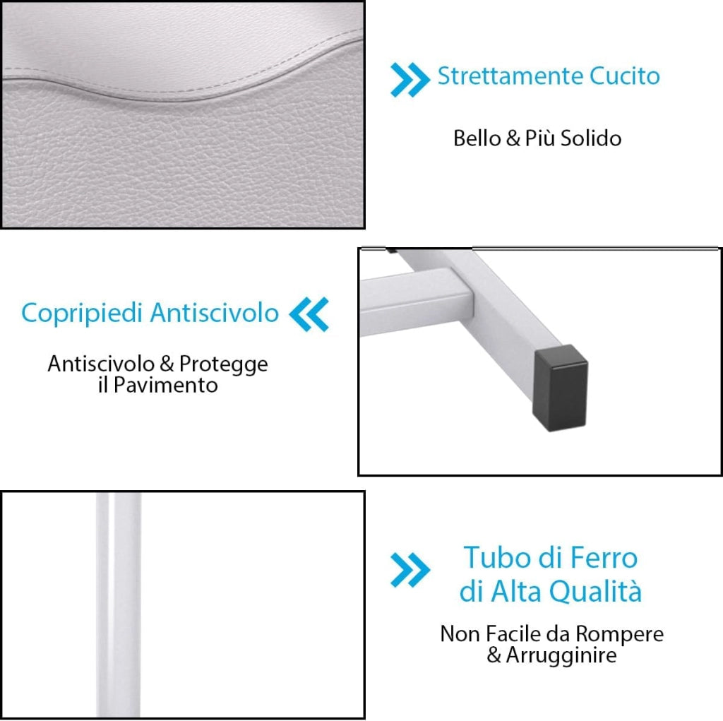 Poggiapiedi Pedicure Manicure, Sgabello Pedicure Estetista Regolabile in Altezza, Poggia Piedi per Pedicure con Cuscino Spesso (Bianco)