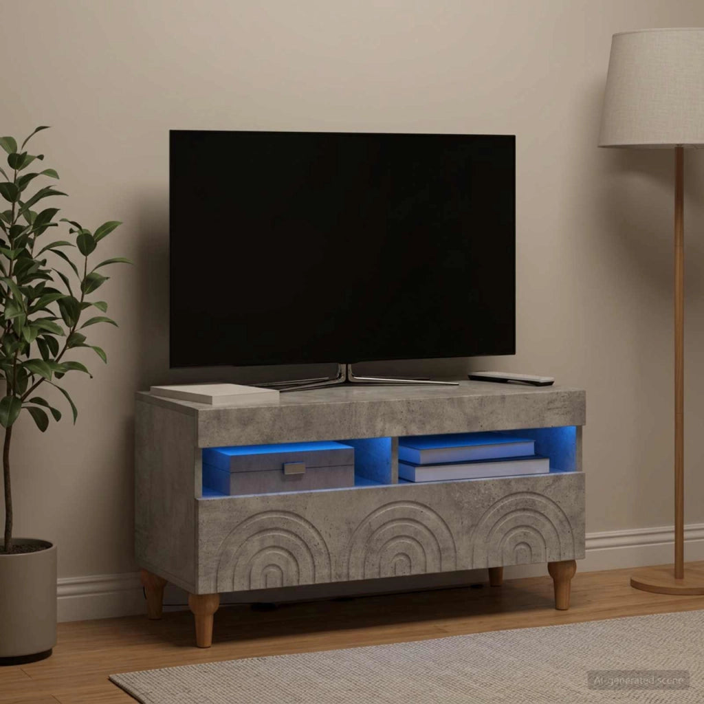 Mobile TV LED ALKMAAR 81 x 35 x 43 cm Grigio Cemento 896338