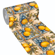Tappeto Cucina Gomma Pvc Stampato Alta Risoluzione HD Antimacchia Antiscivolo Limoni Vintage - 51x450 Cm