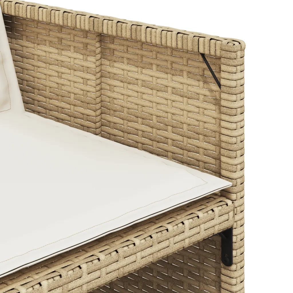 Set da Pranzo da Giardino 7 pz con Cuscini Beige in Polyrattan 3277677