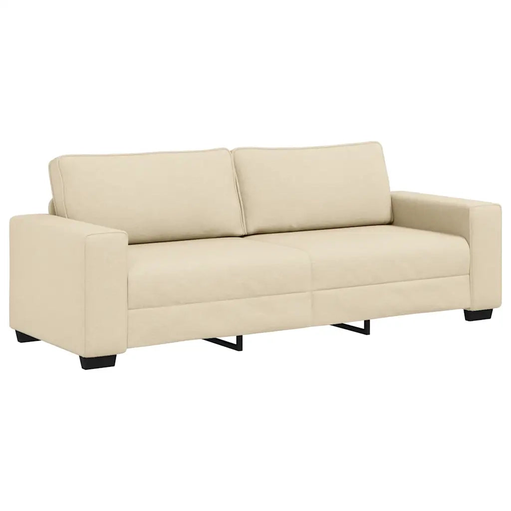 Set di Divani 2 pz con Cuscini Crema in Tessuto 3324738