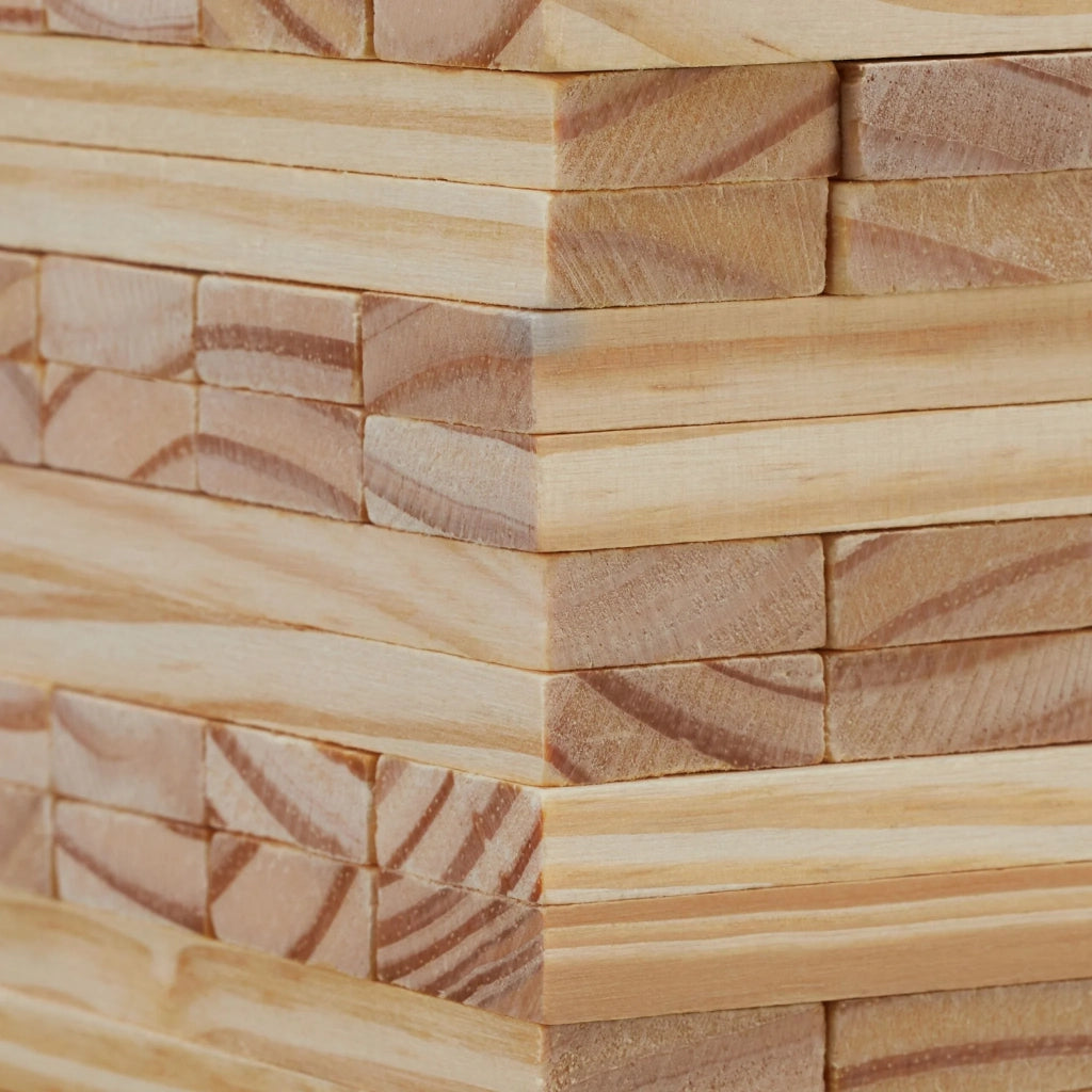 Set di 200 blocchi di legno torre infernale XXL interno esterno gioco di impilamento creativo in pino naturale 13_0014337