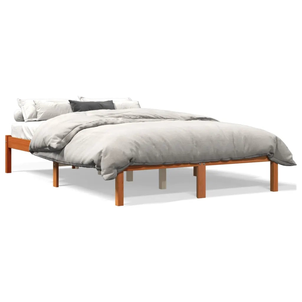 Letto senza Materasso-Struttura Letto Marrone Cera 120x190 cm in Legno di Pino 170369