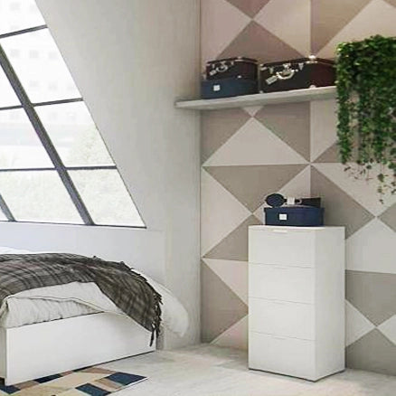 MOBILETTO A CASSETTIERA CON 4 CASSETTI BIANCO 45 X 38 X H85 CM