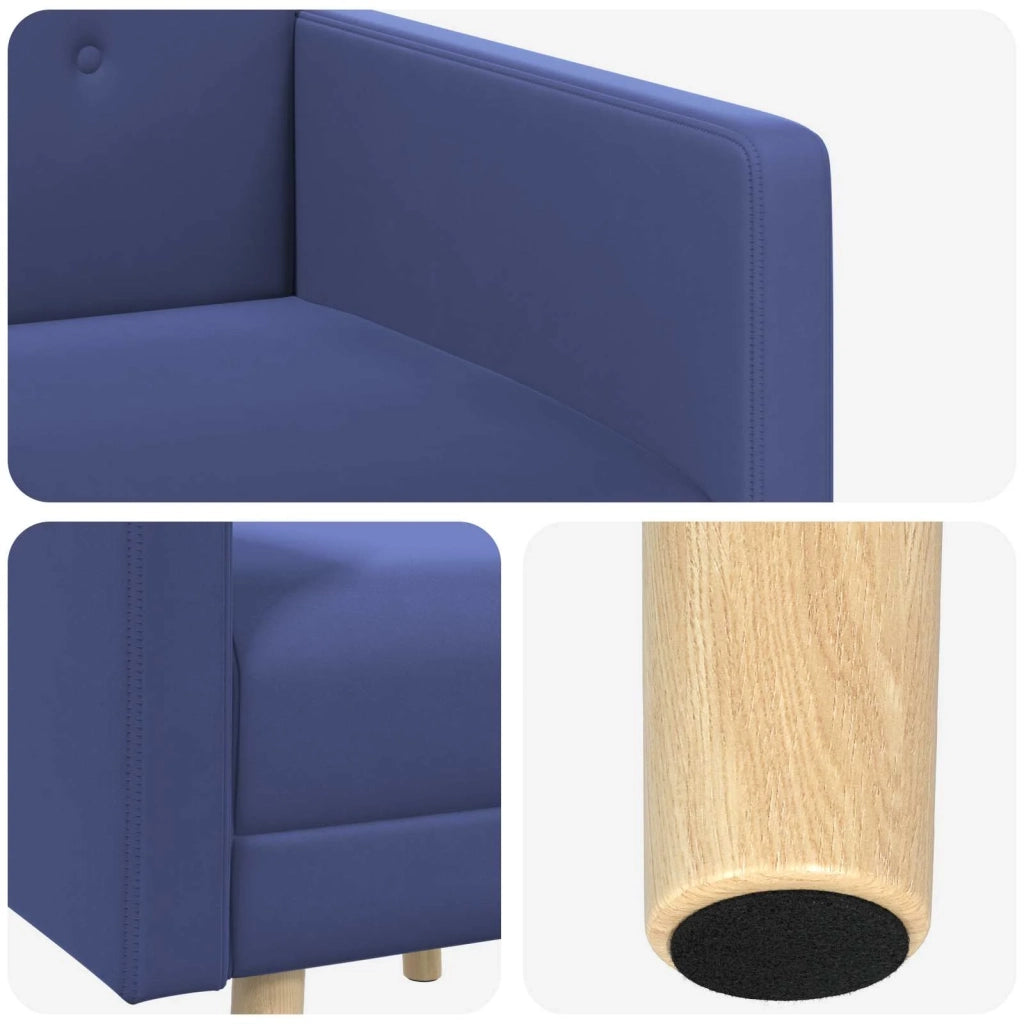 Poltrona decorativa Blu Polizia Velluto 42044807