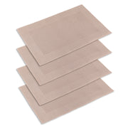 Set 4 Tovagliette Americane 45x30 cm in PVC Intrecciato, Lavabili e Riutilizzabili, Sottopiatto Rettangolare per Tavola Cucina e Sala da Pranzo  Tortora