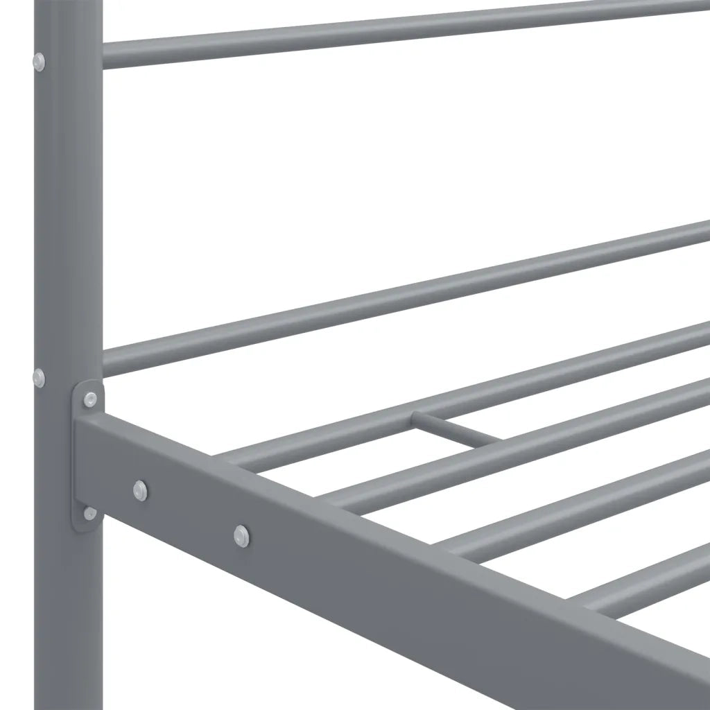 Letto a Baldacchino Grigio in Metallo 180x200 cm 325068