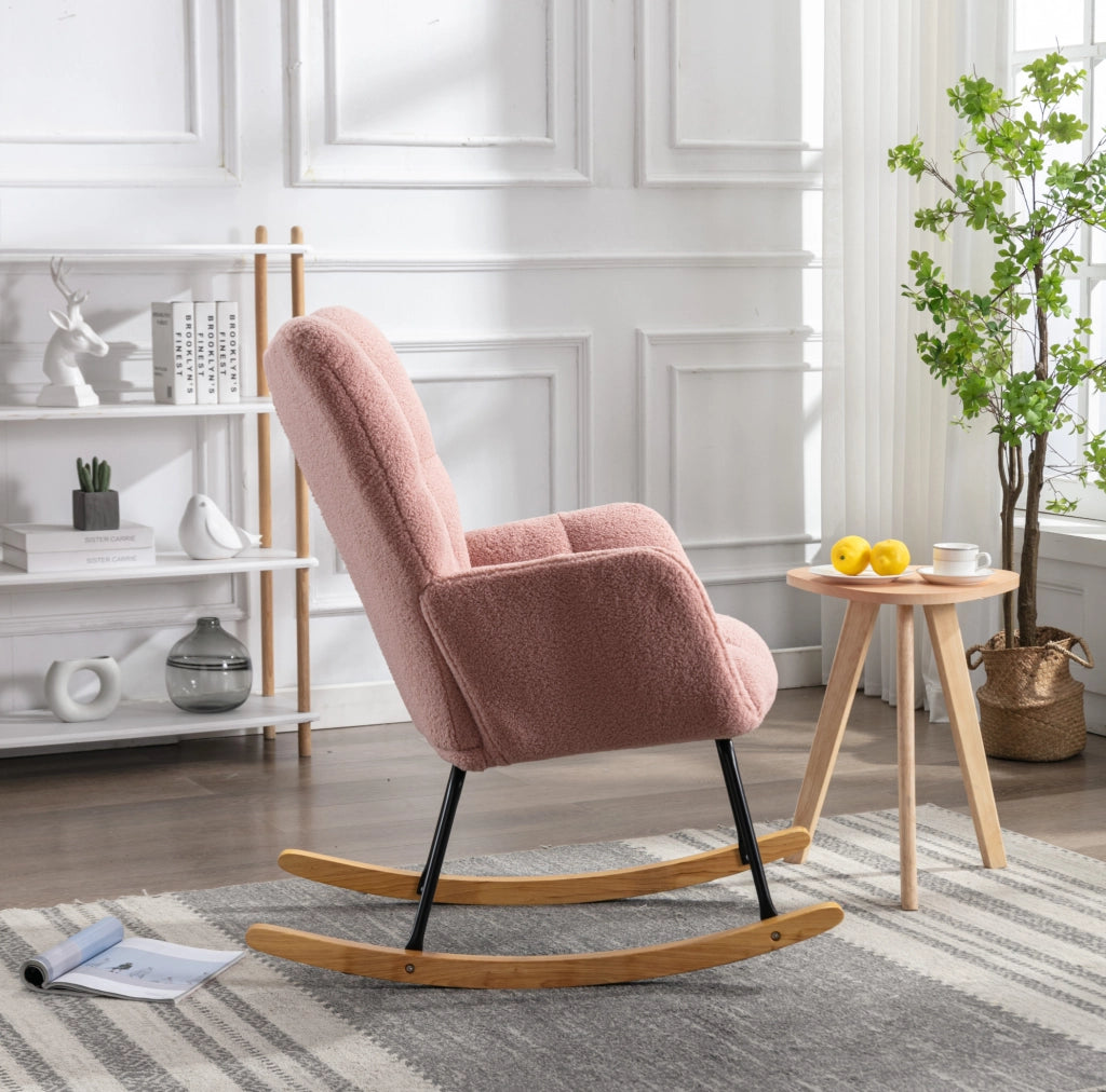 POLTRONA A DONDOLO 80x70x95 cm Teddy Rosa