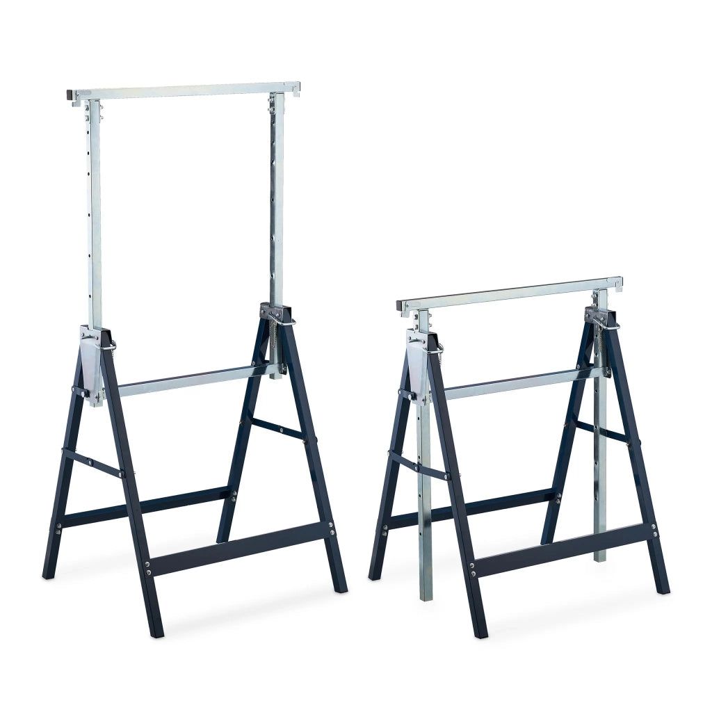 Set di 2 cavalletti pieghevoli regolabili per lavori domestici 78 x 60 x 70 cm in acciaio nero 13_0011829