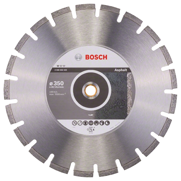 Disco Diamantato Bosch Standard per Asfalto 2608602625 Ø350mm – Foro 20/25,4 mm
