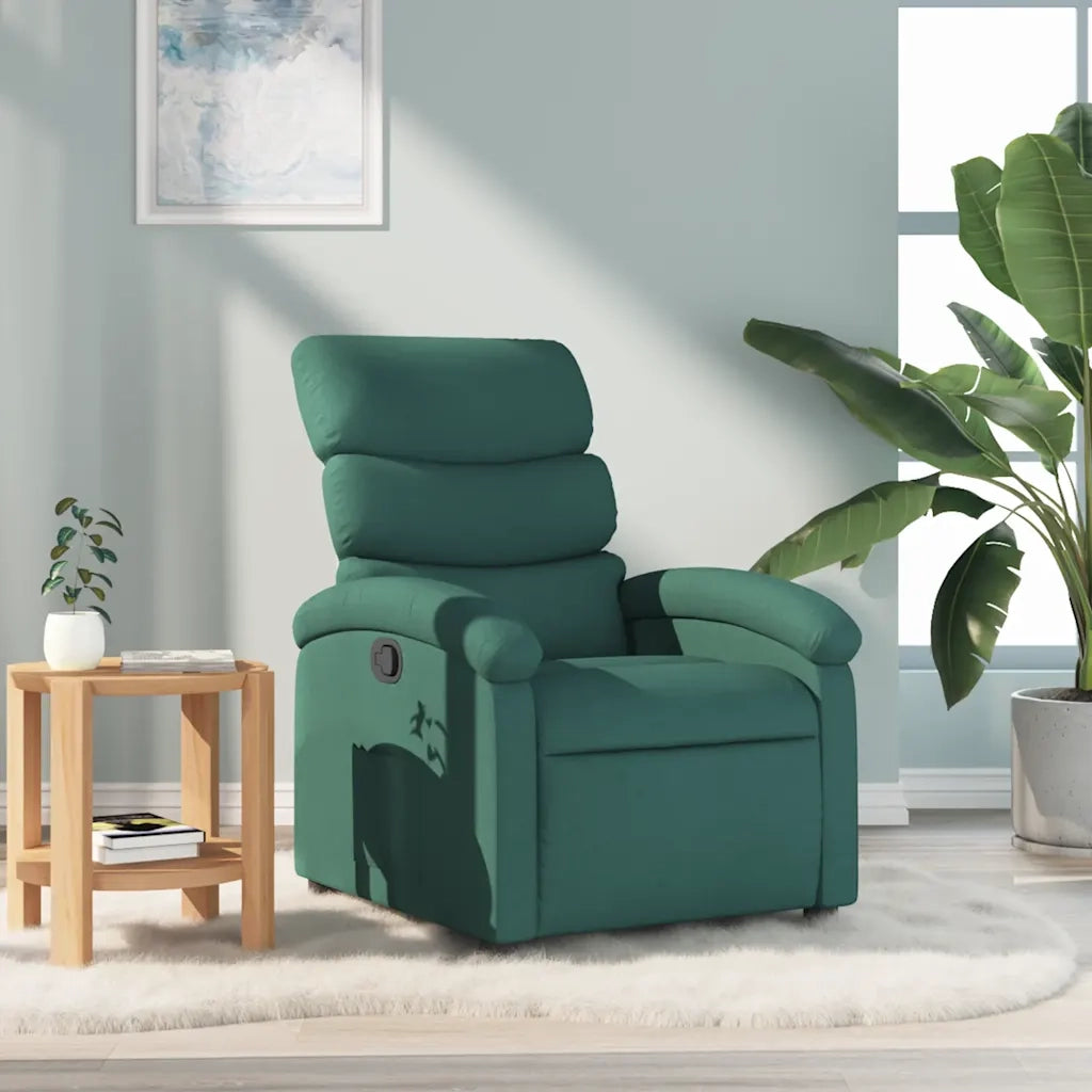 Fauteuil inclinable Vert foncé Tissu