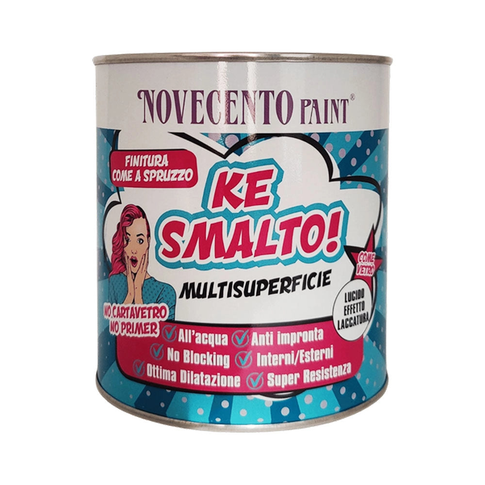 Smalto all'Acqua Multisuperficie Satinato Interno Esterno Kesmalto Colore: Azzurro Cielo, Formato: 750 ml