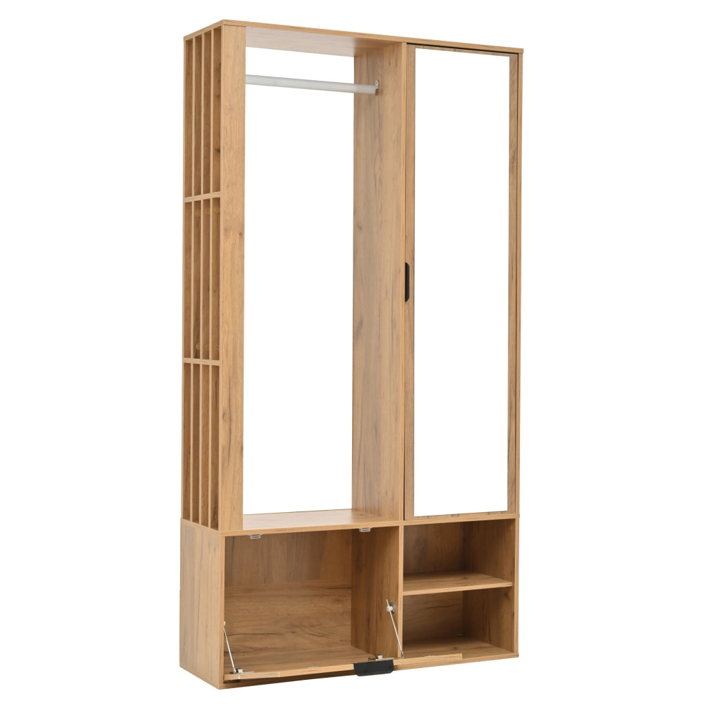 Guardaroba da ingresso con specchio e appendiabiti; 100 ¡Á 33 ¡Á 190 cm
