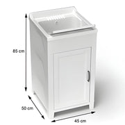 MOBILE LAVATOIO IN RESINA RESISTENTE AI DETERGENTI E AGLI ACIDI DI USO COMUNE PER ESTERNO E INTERNO 45X50X85 CM
