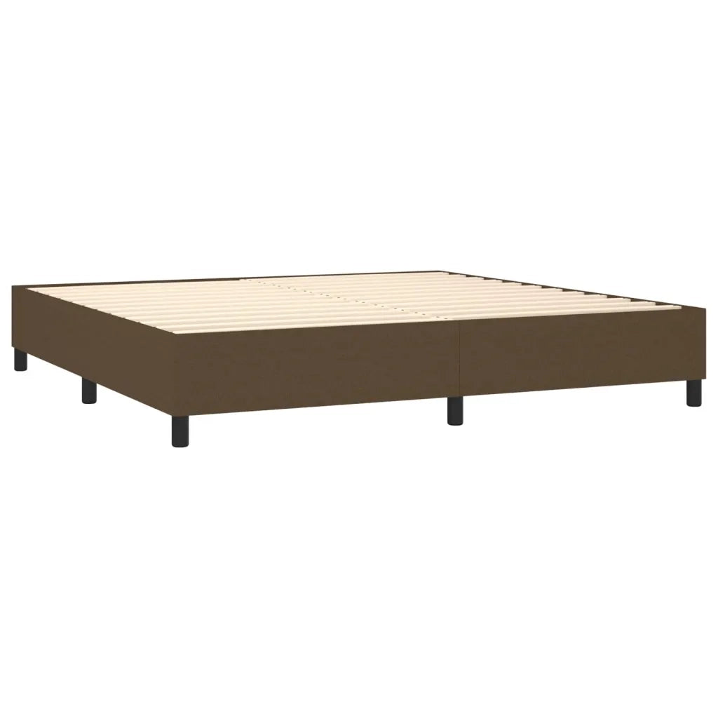 Giroletto a Molle con Materasso Marrone Scuro 200x200cm Tessuto 3141884