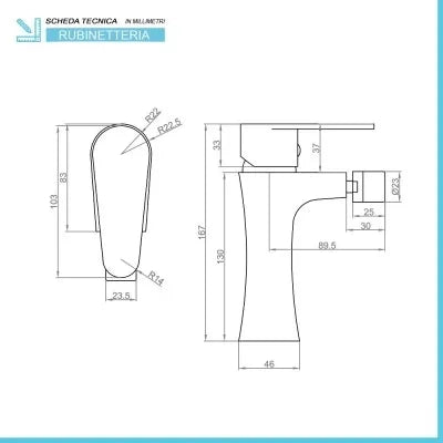 Set miscelatori nero opaco lavabo bidet incasso doccia con deviatore Lizzy