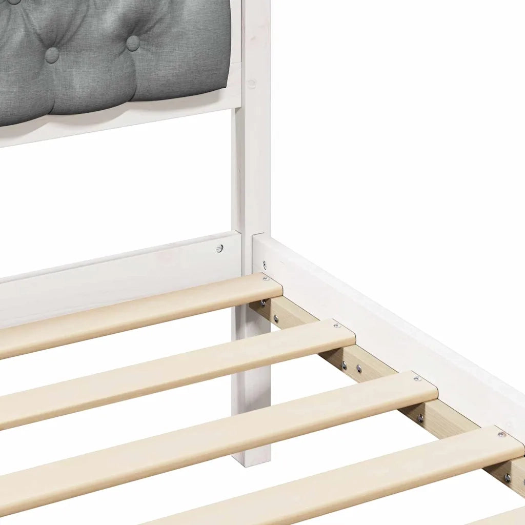 Letto singolo | Letto per adulti | Struttura del letto Grigio chiaro 90 x 200 cm Pino massello