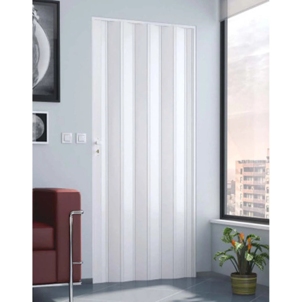Porta a soffietto da interno in kit in PVC Bianca 82x220 cm mod. Simona