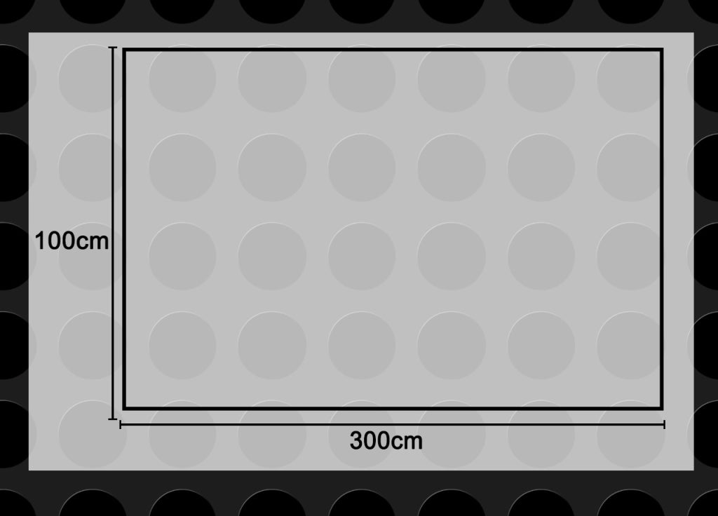 Tappeto Rivestimento Pavimento Gommato PVC Con Bolle Colore Nero Bollato - 100x300 - Floor Nero