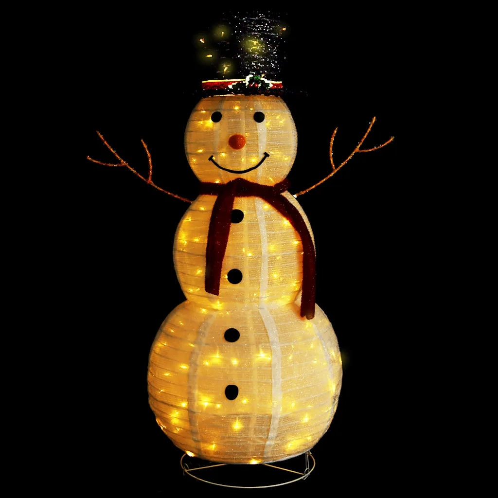 Figura Natalizia Pupazzo di Neve a LED Tessuto Pregiato 120 cm 329761