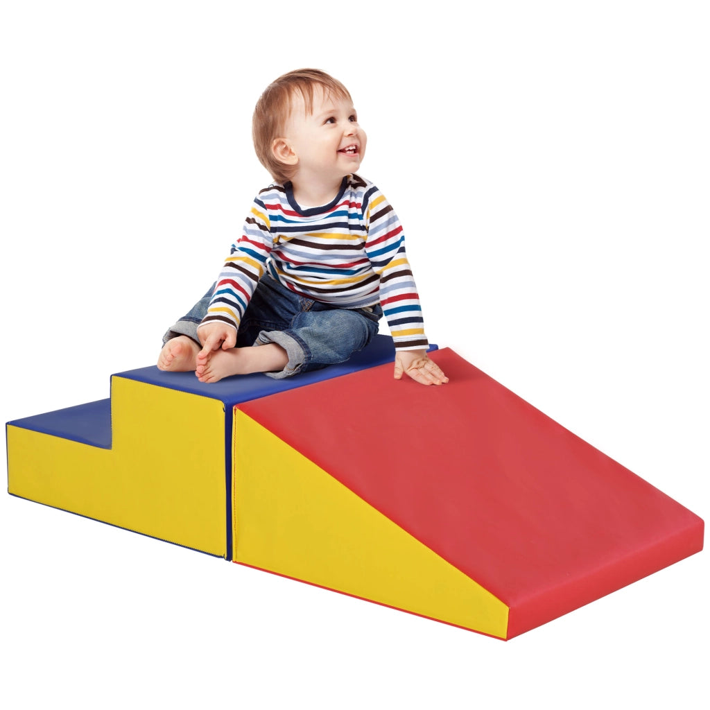 Set 2 Blocchi Gioco Arrampicata Bambini in Schiuma Percorso Motorio Modulare Multicolore 50x50x25 cm