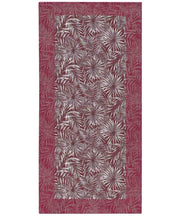 Tappeto passatoia moderno MALESIA VIOLA disegno giungla tropicale natura foglie felci, arredo cucina corridoio multiuso lavabile antiscivolo cm.55x280