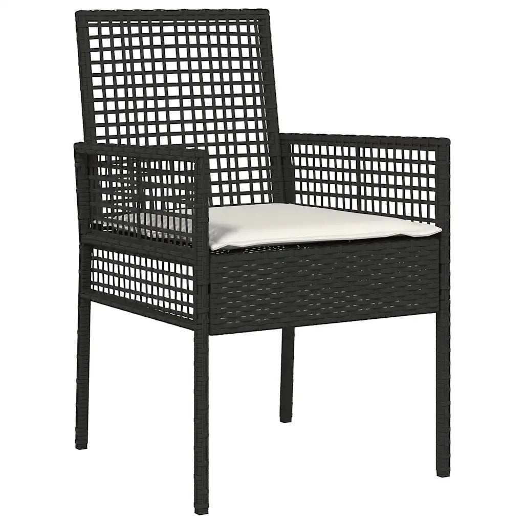 Sedia da Giardino 2 pcs Nero 55 x 53 x 85 cm polyrattan 42003445